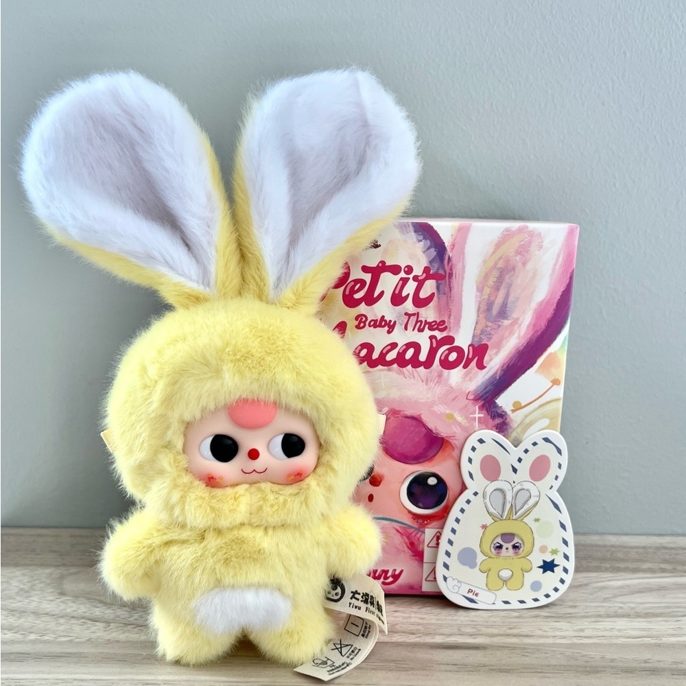 Baby Three Petit Macaron Cute Bunny Plush Pendant - Pie